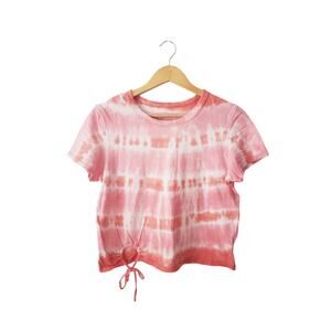 Aerie 100% Cotton Tie Dye Tee Orange/Pink Size Medium